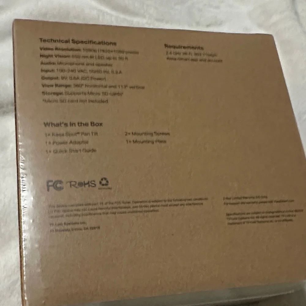 TP-Link Kasa Smart Camera in Brown Box